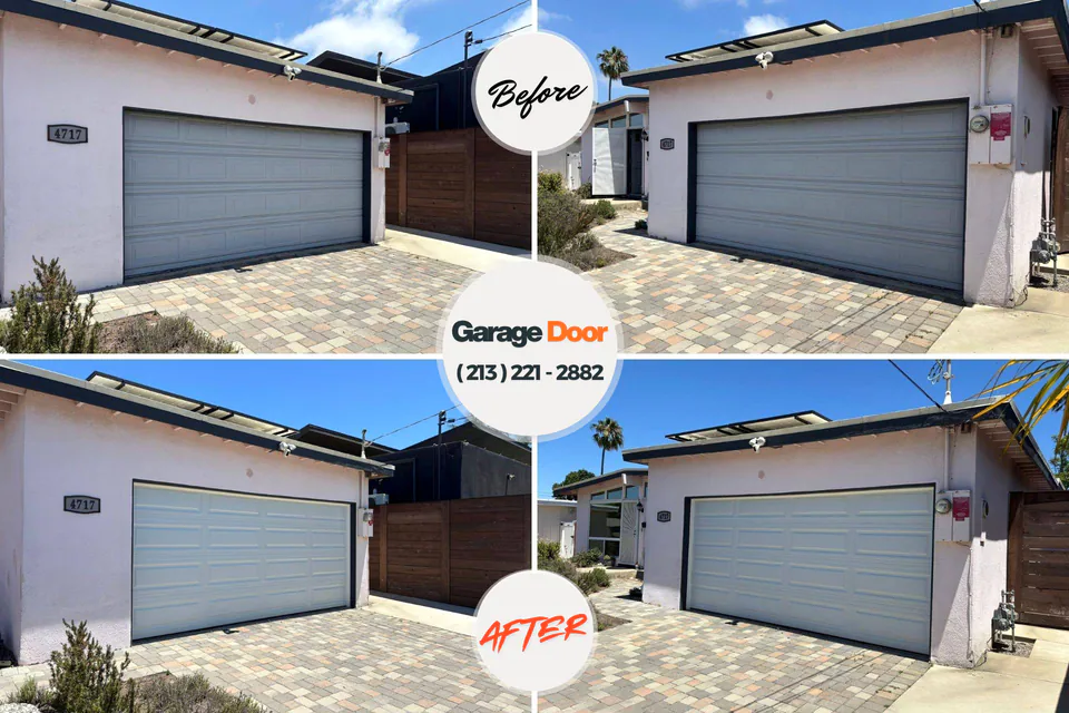 Before and after: garage door repair Arlington, NE